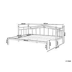 Avis Beliani Lit gigogne en métal blanc 90/180 x 200 cm TULLE