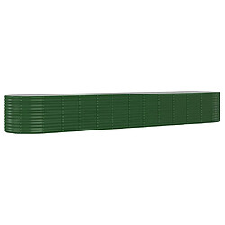 Maison Chic Jardinière,Lit surélevé de jardin - Bac à fleurs - pot de fleur Acier enduit de poudre 507x100x68cm Vert -GKD40096