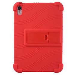 Coque en silicone flexible, antichoc avec béquille pliable rouge pour votre iPad mini (2021)