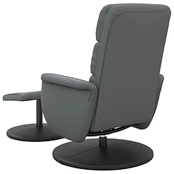 Acheter vidaXL Fauteuil inclinable avec repose-pied gris similicuir