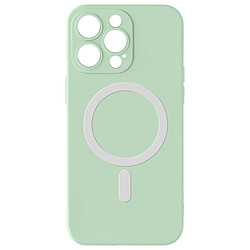 Avizar Coque Magsafe pour iPhone 15 Pro Max Silicone Soft-touch Mag Cover Vert