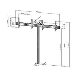 Acheter Kimex Support sur pied pour 2 écrans TV 50'' - 55'' - Hauteur 175cm - A visser - Inclinable