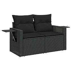 Avis vidaXL Salon de jardin 6 pcs avec coussins noir résine tressée