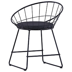 Acheter Decoshop26 Lot de 4 chaises de salle à manger cuisine style industriel en acier et synthétique noir CDS021773