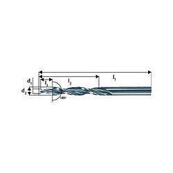 GUHRING Foret étagé à queue cylindrique trou débouchant 180°, filetage M5, foret h9 (d1) x fraise h8 (d2) 5,5 x 10,0 mm