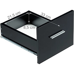 Helloshop26 Bureau moderne avec plaque de verre tiroir latéral pour chambre d’ado 110 cm noir 13_0000560_2