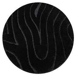 RUGSX Tapis de salle de bain SUPREME cercle WAVES, vagues, antidérapant, doux - noir cercle 100 cm