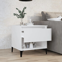 Avis Maison Chic Table d'appoint | Table Basse Blanc brillant 50x46x50 cm Bois d'ingénierie -GKD70989