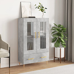 vidaXL Buffet haut gris béton 69,5x31x115 cm bois d'ingénierie