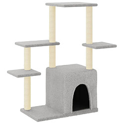 Arbre à chat avec griffoirs,niche pour chat en sisal gris clair 97,5 cm -MN17551