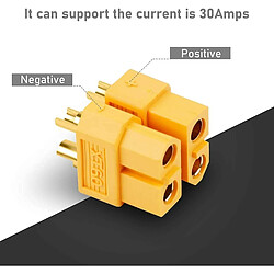 XT60 Haute Qualité, Rc Lipo Modèle Connecteurs de Batterie, 5 Paires, Couleur Jaune pas cher