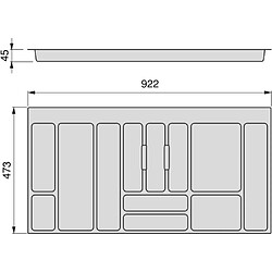 Avis Emuca Range-couvert compatible Optima Vertex Concept 100 x 50 cm