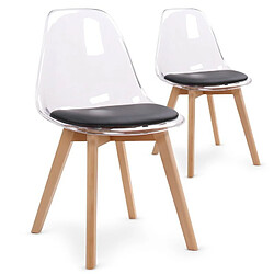 Paris Prix Lot de 2 Chaises Scandinave Flaubert 84cm Noir