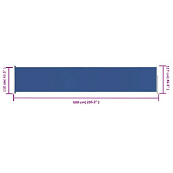 vidaXL Auvent latéral rétractable de patio 117x600 cm Bleu pas cher