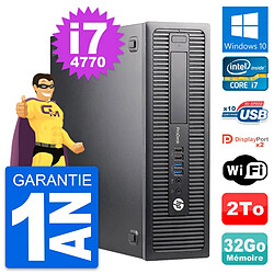 PC HP ProDesk 600 G1 SFF Intel i7-4770 RAM 32Go Disque Dur 2To Windows 10 Wifi - Occasion