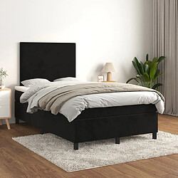 Maison Chic Lit Adulte - Lit simple Lit à sommier tapissier avec matelas moelleux - Meuble de Chambre - Noir 120x200 cm Velours -MN31230