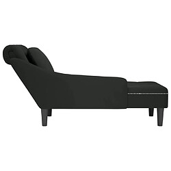 Acheter vidaXL Fauteuil long avec coussin et accoudoir droit noir velours