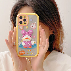 GUPBOO Étui pour iPhone13 Canard mignon en trois dimensions mignon coque de téléphone portable arc femelle