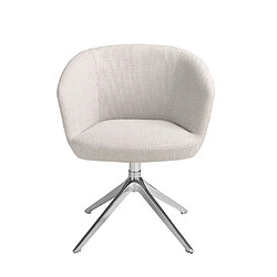 Angel Cerda Chaise tournante en tissu gris clair