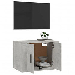 Maison Chic Meuble TV scandinave mural Banc TV suspendu pour salon - Gris béton 57x34,5x40 cm -MN79421 pas cher