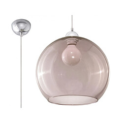 Luminaire Center Suspension BALL verre/acier graphite/chrome 1 ampoule