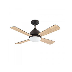 faro Plafonnier ventilateur Borneo Verre,acier Bois transparent,,marron 39,2 Cm