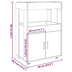 vidaXL Chariot de bar blanc 60x39,5x89 cm bois d'ingénierie pas cher