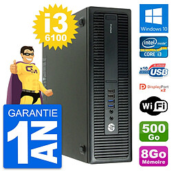 PC HP ProDesk 600 G2 SFF Intel Core i3-6100 RAM 8Go Disque 500Go Windows 10 Wifi - Occasion