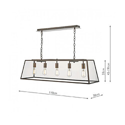 Avis Luminaire Center Suspension Academy Cuivre antique,verre 5 ampoules 33cm