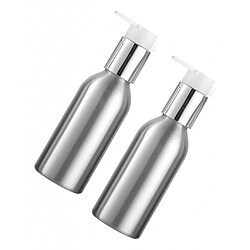 2x Bouteilles De Pompe De Shampooing De Maquillage Vides Contenants En Aluminium De Lotion Crème 120 Ml pas cher