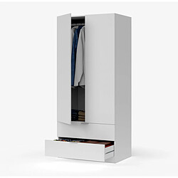 Avis Dansmamaison Armoire 2 portes et 2 tiroirs Blanc - WAO