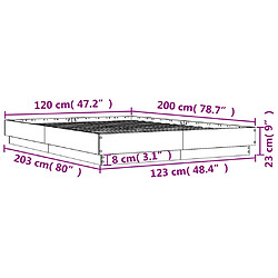 Vidaxl Cadre de lit chêne sonoma 120x200 cm bois d'ingénierie pas cher