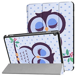 Wewoo Housse Étui pour Huawei MediaPad M3 Lite 10 point et hibou motif déformation horizontale en cuir Flip Case avec trois pliage titulaire sommeil / réveil