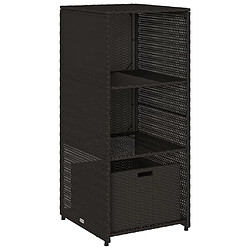 vidaXL Armoire de rangement de jardin noir 50x55x115 cm résine tressée