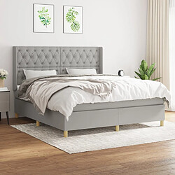 Maison Chic Lit Adulte - Lit simple Lit à sommier tapissier avec matelas moelleux - Meuble de Chambre - Gris clair 160x200cm Tissu -MN63850