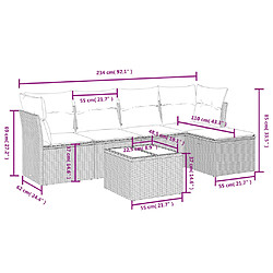 Avis Maison Chic Ensemble Tables et chaises d'extérieur 6pcs avec coussins,Salon de jardin noir résine tressée -GKD367759