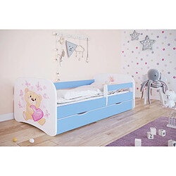 Lit Babydreams, ourson bleu, papillons avec un tiroir sans matelas 180/80