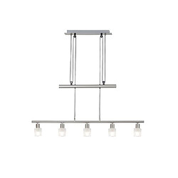 Brilliant (Lighting) Suspensions a 5 lumières LEA 5x3W E14 ACIER CHROME