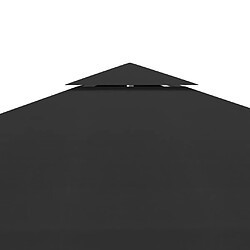 Avis vidaXL Toile de toit de belvédère 2 niveaux 310 g/m² 3x3 m Noir