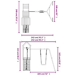 vidaXL Aire de jeux d'extérieur bois de pin imprégné pas cher