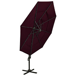 Avis Maison Chic Parasol Jardin | Parasol à 4 niveaux avec mat en aluminium Bordeaux 3x3 m - GKD83226