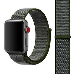 Wewoo Bracelet vert armée pour Apple Watch Series 3 & 2 & 1 42mm simple de montre de mode en nylon avec Magic Stick