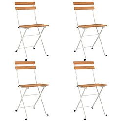 Maison Chic Lot de 4 Chaises de bistrot pliantes Bois d'acacia solide et acier -GKD56832