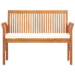 Maison Chic Banc de jardin 2 places | Banquette de jardin | Chaise Relax avec coussin 120cm Bois d'acacia massif -MN68458