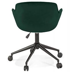 Mes Chaise de bureau 54x59x80 cm en velours vert foncé - GUIDO pas cher