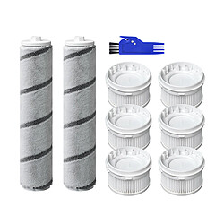 2pcs Brosse à rouleau+6pcs filtre HEPA+1pc peigne bleu pour Xiaomi Mijia aspirateur sans fil 2C