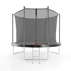 Jump4Fun Trampoline de jardin ø 305 cm- 10FT- Filet intérieur, Matelas de protection et Echelle