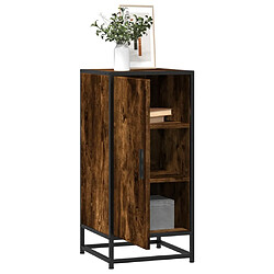 vidaXL Buffet chêne fumé 35,5x35x76 cm bois d'ingénierie et métal