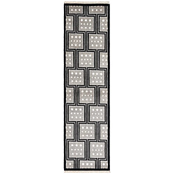 Vidal Tapis de couloir en laine 297x79 noir Darya 