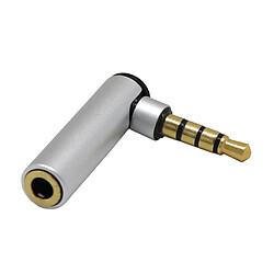 Avis 3,5 Mm Mâle à Femelle 90 Degrés Adaptateur à Angle Droit Prise De Microphone Audio Argent